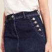 Jupe longue droite en jean denim brut femme