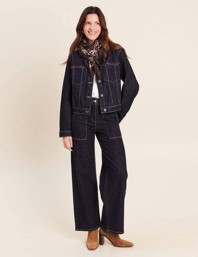 Jean taille haute denim brut femme