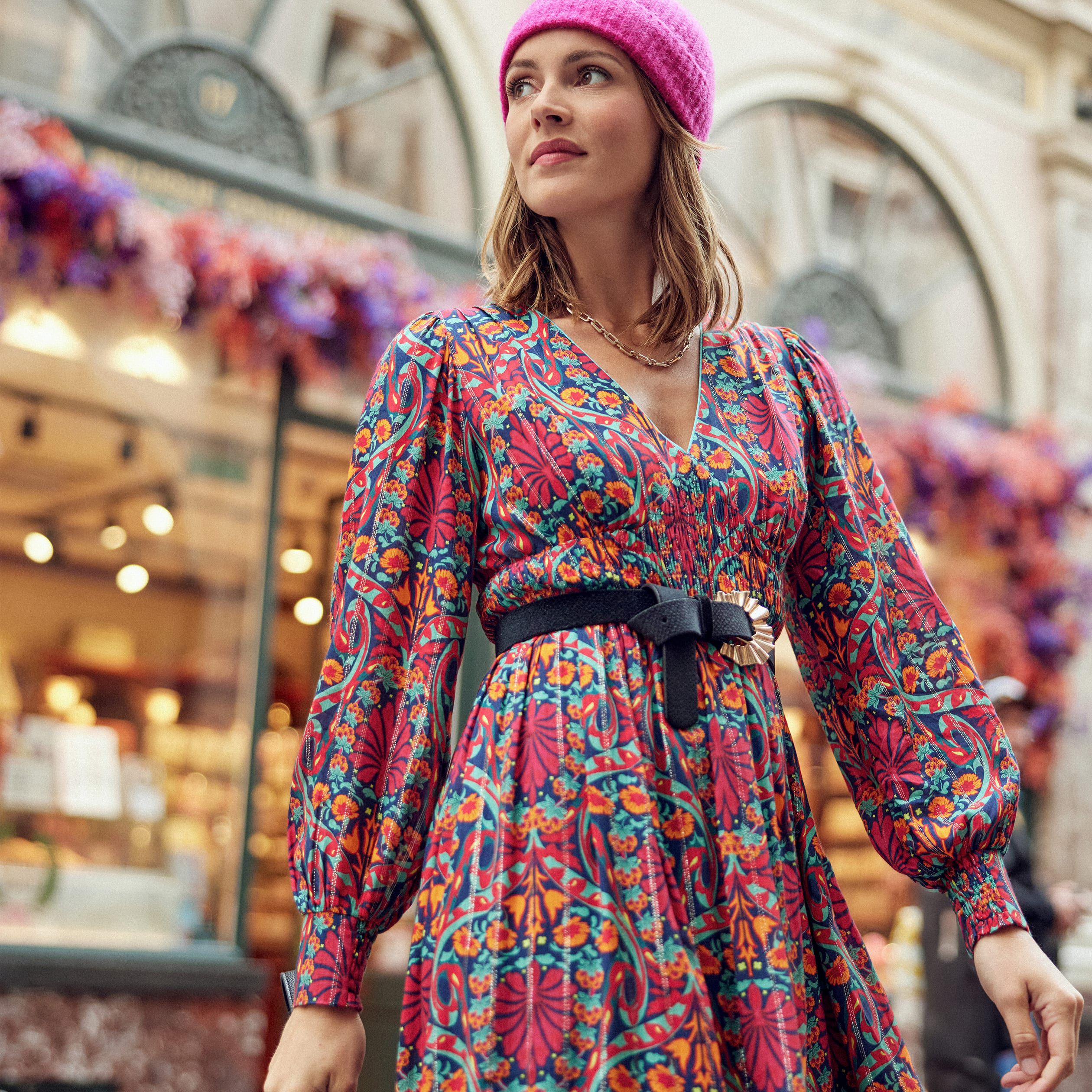 Robes imprimees femme Bleu Breal