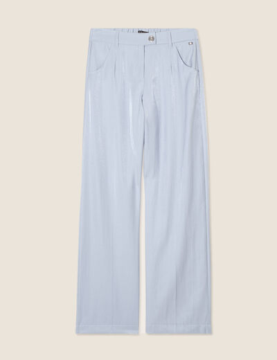 Pantalon flou irisé bleu clair femme