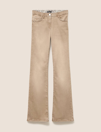 Jean magique L'Unique coupe bootcut denim beige femme