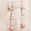 Manteau fausse fourrure ivoire femme