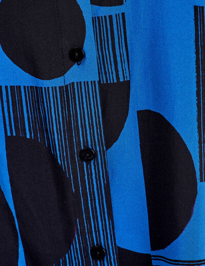 Chemise manches longues bleu electrique femme