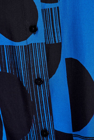 Chemise manches longues bleu electrique femme