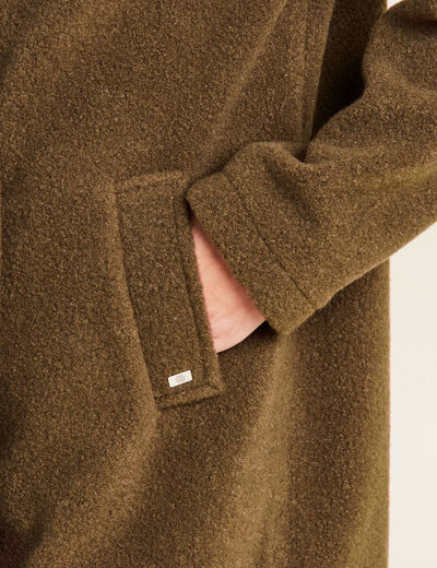 Manteau boutonnage croisé marron foncé femme