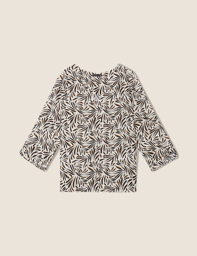 Blouse manches 3/4 noir femme