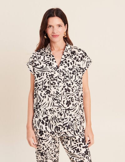 Chemise sans manches blanc femme