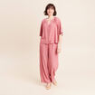 Blouse ample col v manches 3/4 mauve femme
