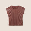T-shirt manches courtes marron femme