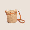 Sac seau paille tressée sable femme