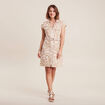 Robe droite zippée beige femme
