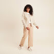 veste sans col beige femme