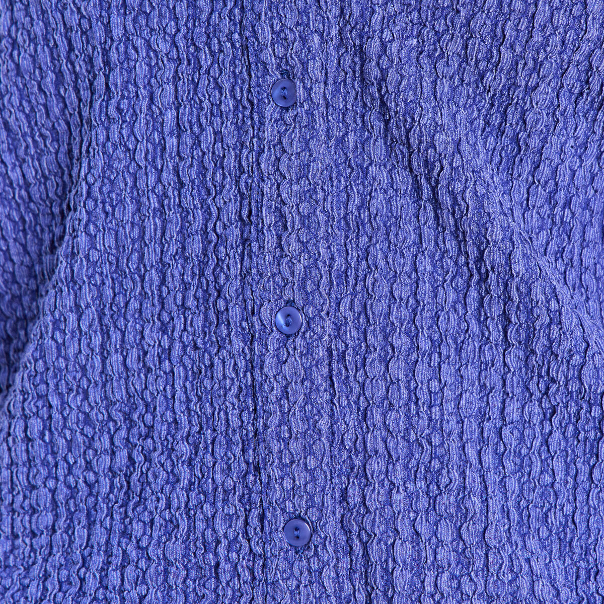 Chemisette effet boule manches courtes bleu roi femme