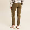 Pantalon ajusté satin 7/8ème vert olive femme