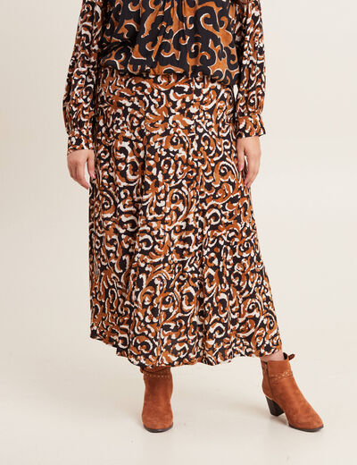 Jupe longue évasée noir femme
