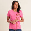 T-shirt manches courtes rose fushia femme