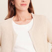 Gilet col rond couleur or femme