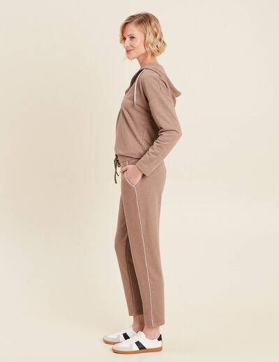 Pantalon jogging 7/8ème taupe femme