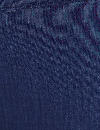 Pantalon large 7/8&egrave;me taille haute bleu roi femme