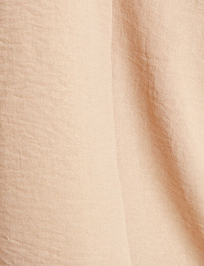 Blouse col v manches 3/4 brillante sable femme