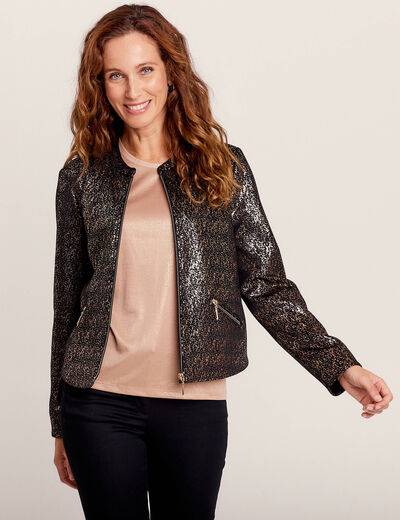 Veste ajustée zippée noir femme