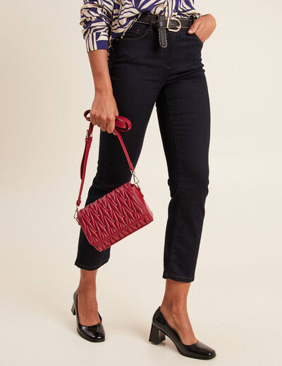 Sac matelassé avec clous rose cerise femme