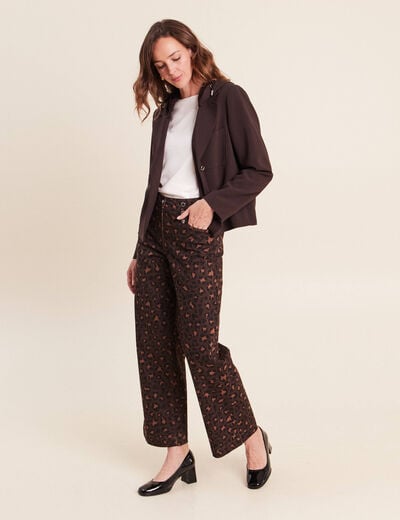 veste cintr&eacute;e doubl&eacute;e avec capuche marron fonc&eacute; femme