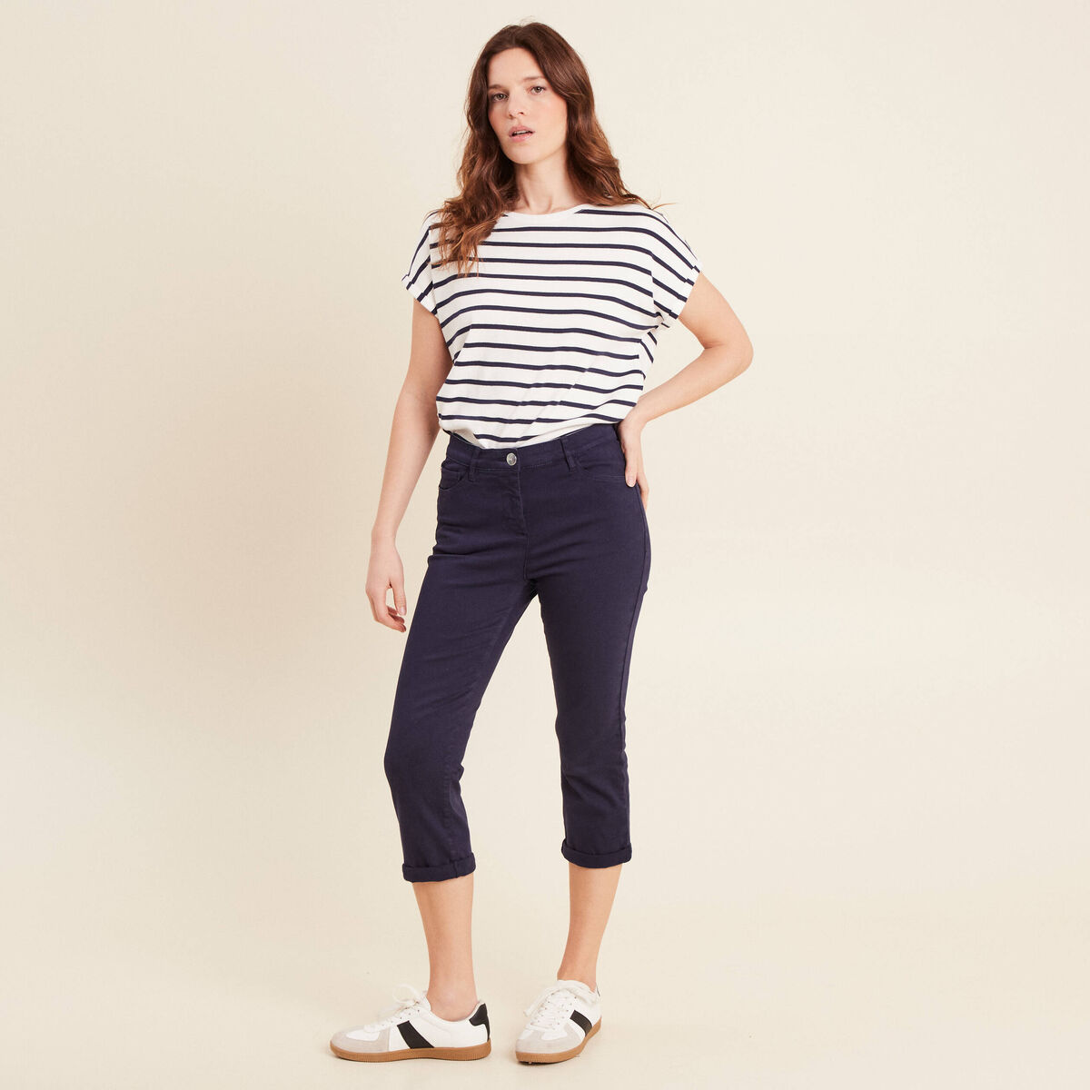 Pantacourt magique L'Unique ajust&eacute; bleu marine femme