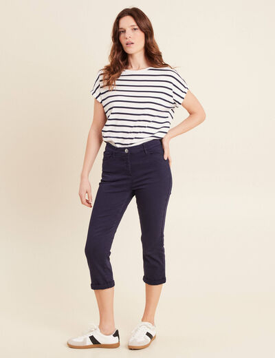 Pantacourt magique L'Unique ajust&eacute; bleu marine femme