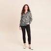 Chemise manches longues en voile vert femme