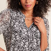 Blouse manches 3/4 noir femme