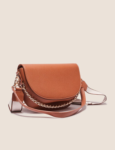 Sac besace avec chaînette camel femme