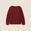 Pull manches longues ajour&eacute; bordeaux femme