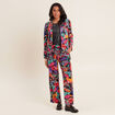 Veste droite col ch&acirc;le multicolore femme