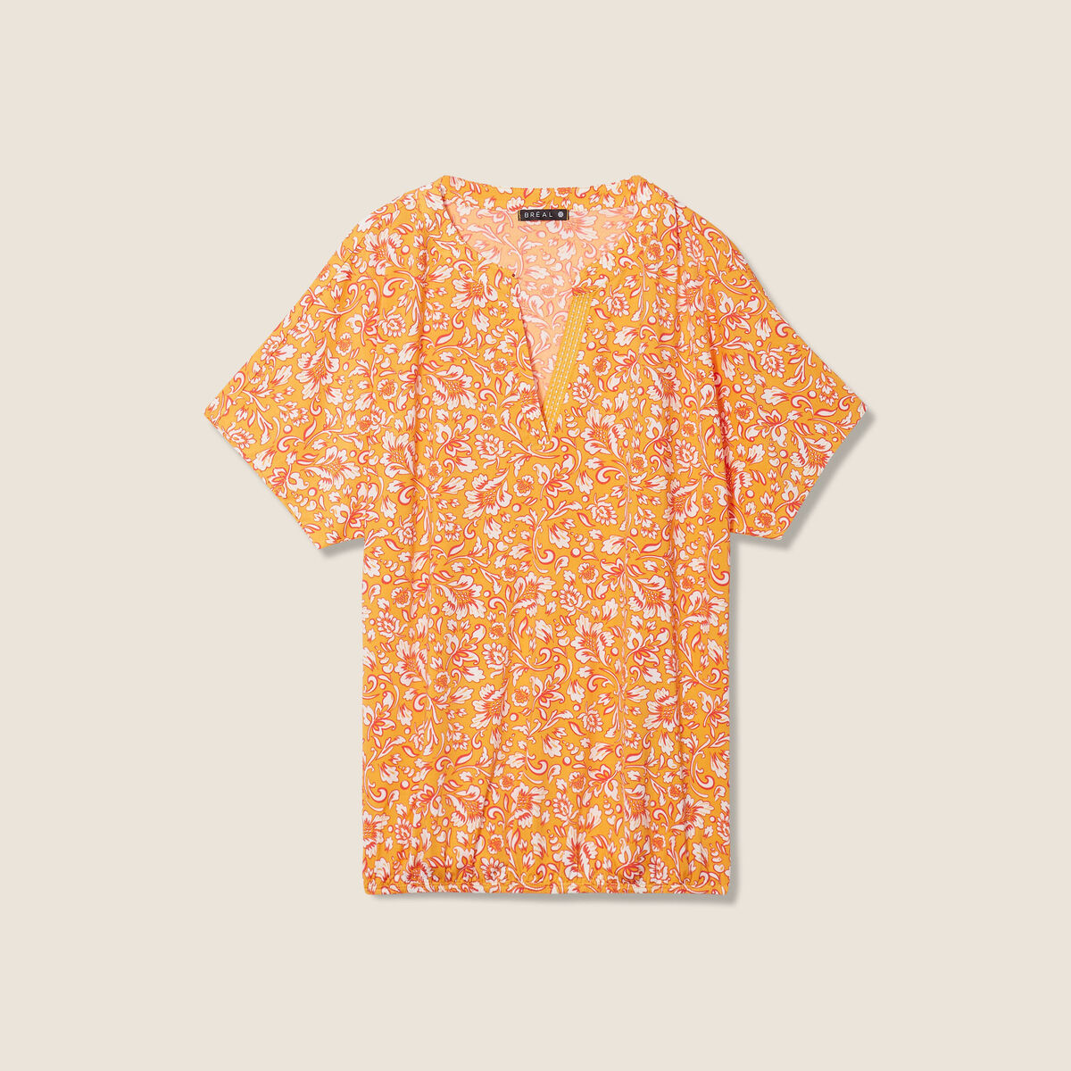 T-shirt manches courtes jaune fonc&eacute; femme
