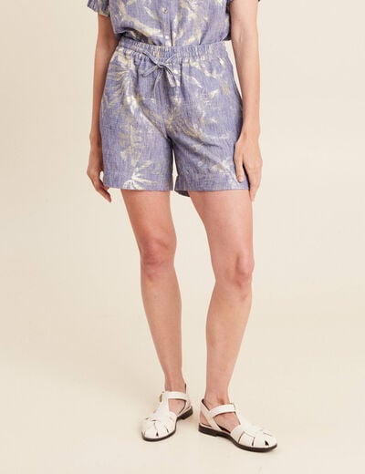 Short taille haute bleu lavande femme