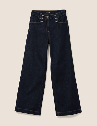 Jean large à pont denim brut femme