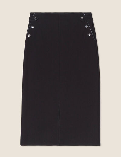 Jupe midi crayon noir femme