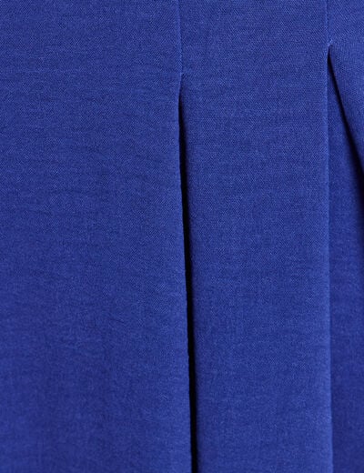 Jupe longue &eacute;vas&eacute;e ceintur&eacute;e bleu fonc&eacute; femme