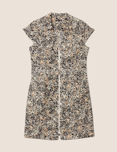 Robe droite zippée noir femme