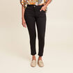 Pantalon coupe ajust&eacute;e taille haute noir femme