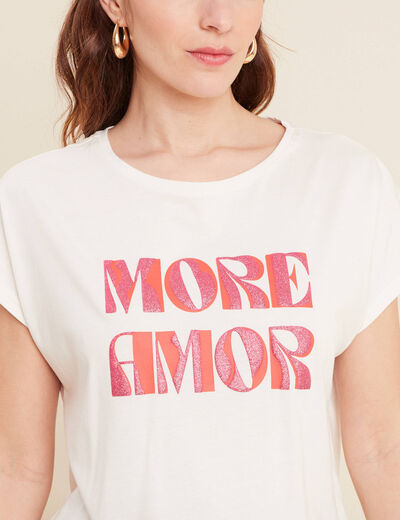 T-shirt manches courtes ecru femme