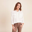 Chemise ample col chemise manches 3/4 ecru femme