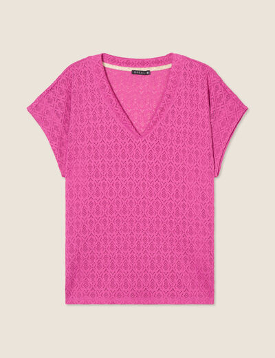 T-shirt manches courtes rose femme