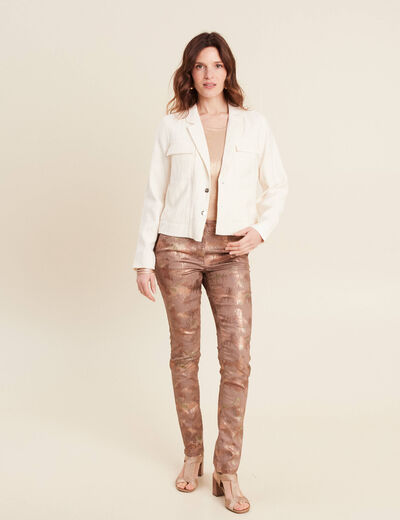 Pantalon ajusté marron femme
