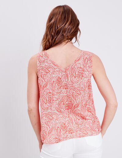 Blouse sans manches ecru femme