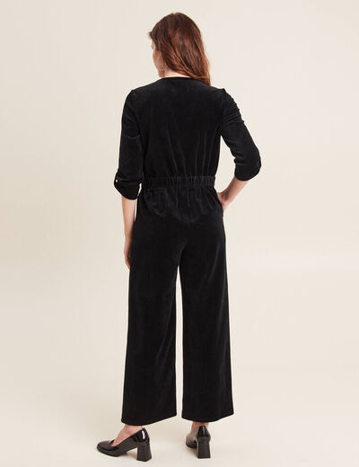 Combinaison pantalon velours noir femme