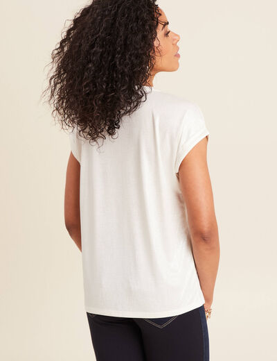T-shirt manches courtes ecru femme