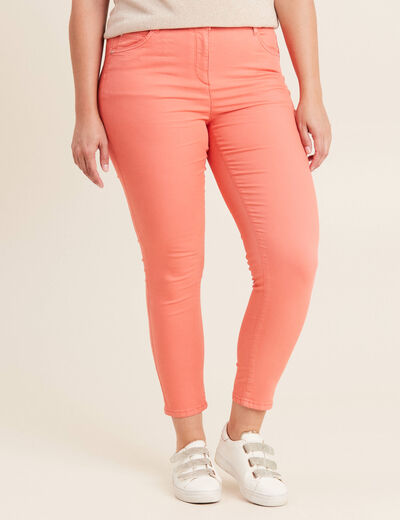 Pantalon léger taille standard 7/8ème orange clair femme
