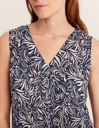 Blouse sans manches bleu femme